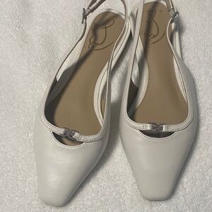 Sam Edelman White Slingback Flats